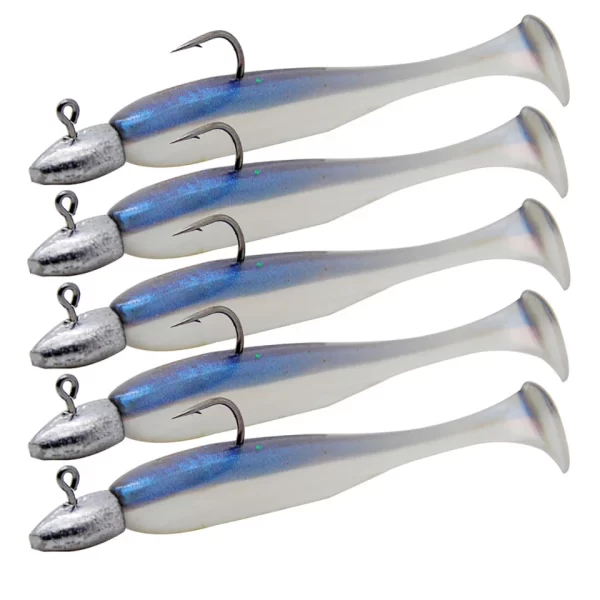 Conjunto 5 Swimbaits Soft Cauda em T com Jig Head 60mm 3g - Image 14