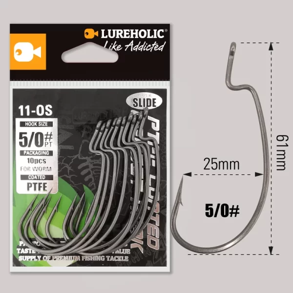 Anzol Offset PTFE Super Slide para Texas Rig e Drop Shot - Image 13