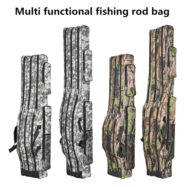 Bolsa de Pesca Grande Dobrável com Três Camadas 1.2m/1.5m para Cana e Ferramentas