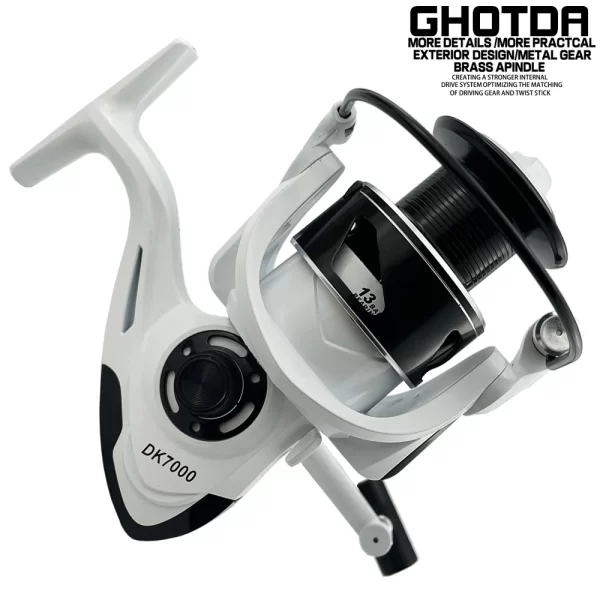 Carreto Spinning GHOTDA DK 2000-7000 Drag 10kg 5.2:1