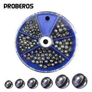 Conjunto de 205 Chumbos Divisíveis PROBEROS – 5 Tamanhos com Estojo