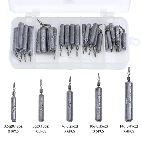 Conjunto de Chumbos Drop Shot Goture com 28 Unidades (3.5g a 14g) com Caixa Organizadora - Image 2