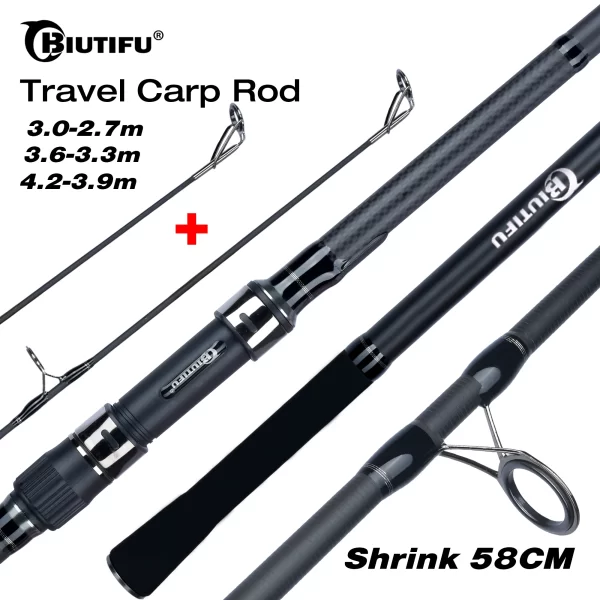 Cana BIUTIFU Carpa com 2 Pontas em Carbono 30T 3.0m 3.6m 4.2m para Lançamentos até 150m