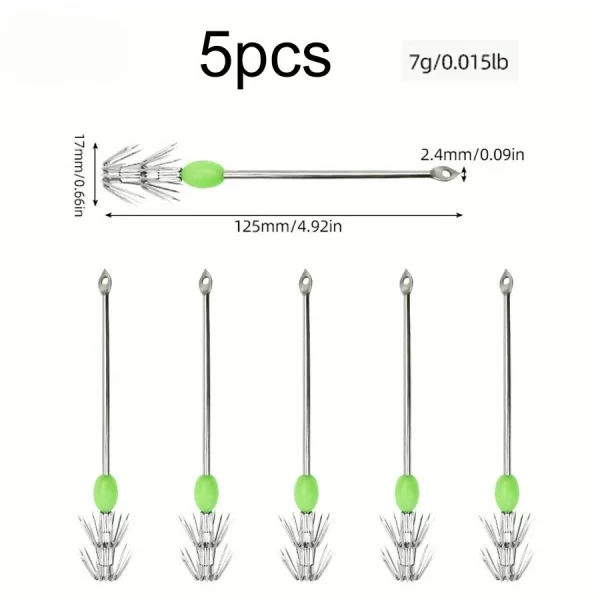 Conjunto de 5 Anzóis de Guarda-Chuva Duplo Luminescentes - Image 9