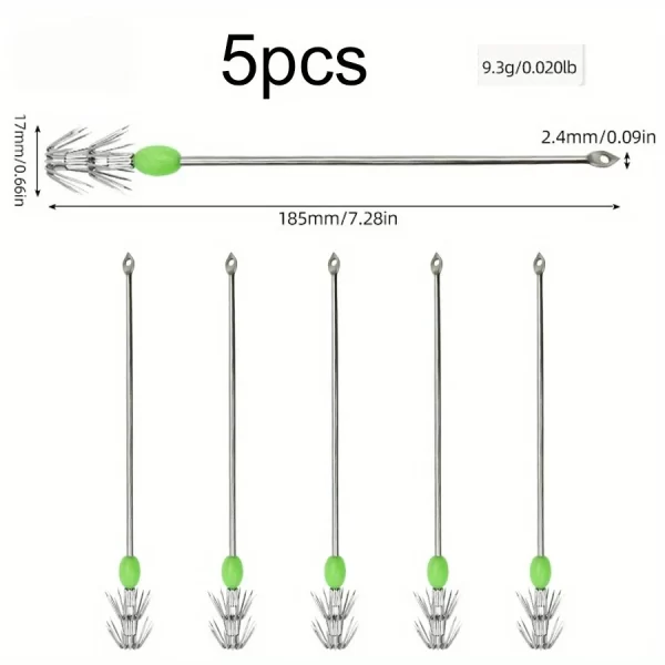 Conjunto de 5 Anzóis de Guarda-Chuva Duplo Luminescentes - Image 7