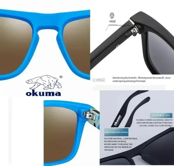 Óculos de Sol Polarizados Okuma com Proteção UV400 para Pesca - Image 5