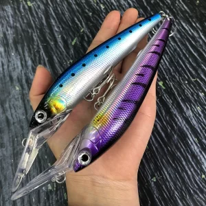 Amostra Jerkbait Slim 140mm 40g de Afundamento Lento para Lançamento Longo e Troll Seabass