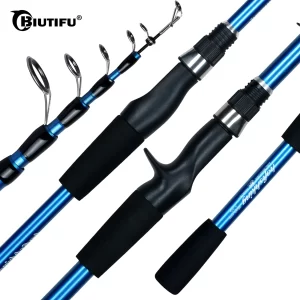 Cana Telescópica BIUTIFU 1.8m–2.4m em Carbono Ultraligeira para Lançamento de 3–30g