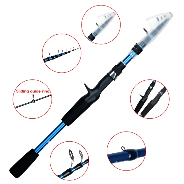 Cana Telescópica BIUTIFU 1.8m–2.4m em Carbono Ultraligeira para Lançamento de 3–30g - Image 4