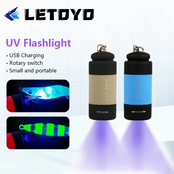 Lanterna UV LED LETOYO Recarrregável à Prova de Água para Amostras e Jerks