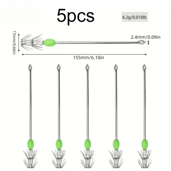 Conjunto de 5 Anzóis de Guarda-Chuva Duplo Luminescentes - Image 8