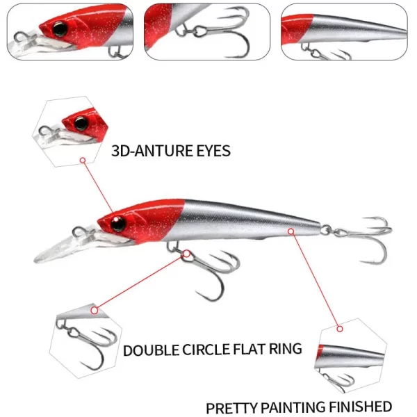 Amostra Jerkbait Slim 140mm 40g de Afundamento Lento para Lançamento Longo e Troll Seabass - Image 6