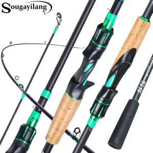 Cana Sougayilang 1.8m/2.1m em Fibra de Carbono Ultraligeira Spinning e Casting