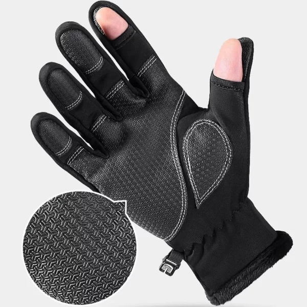 Luvas Impermeáveis de Inverno com Dedo Rebatível e Forro Térmico para Pesca - Image 2