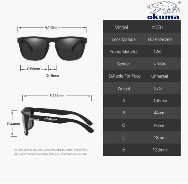 Óculos de Sol Polarizados Okuma com Proteção UV400 para Pesca - Image 6
