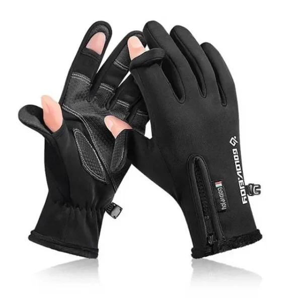 Luvas Impermeáveis de Inverno com Dedo Rebatível e Forro Térmico para Pesca - Image 7