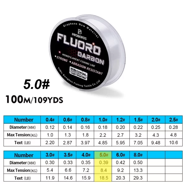 Fio Monofilamento PROBEROS 100m Revestido em Fluorocarbono - Image 13