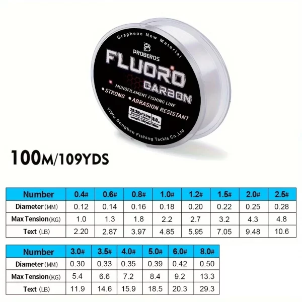 Fio Monofilamento PROBEROS 100m Revestido em Fluorocarbono - Image 2