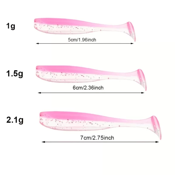 Conjunto de Amostras Softbait Cauda Paddle 50 Unidades em PVC - Image 4