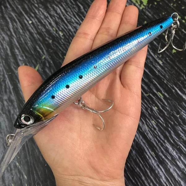 Amostra Jerkbait Slim 140mm 40g de Afundamento Lento para Lançamento Longo e Troll Seabass - Image 8