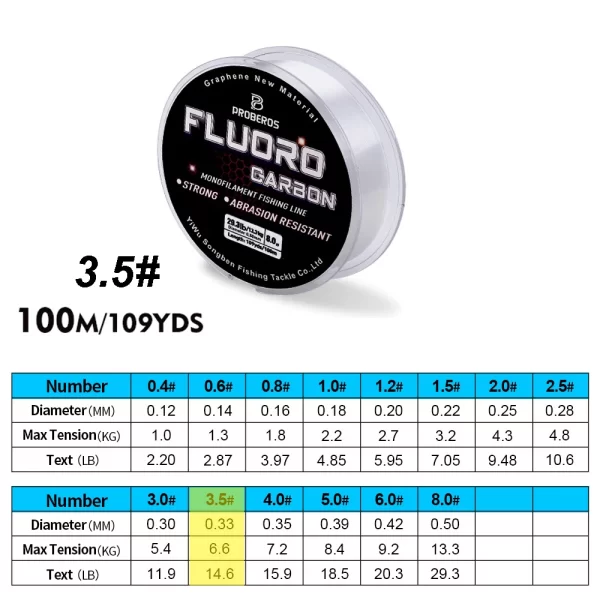 Fio Monofilamento PROBEROS 100m Revestido em Fluorocarbono - Image 19