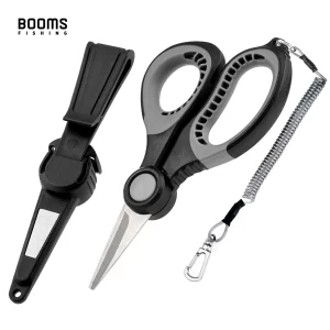 Tesoura Booms Fishing S06 com Lâmina em Aço Inoxidável e Cabo Antiderrapante