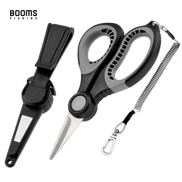 Tesoura Booms Fishing S06 com Lâmina em Aço Inoxidável e Cabo Antiderrapante