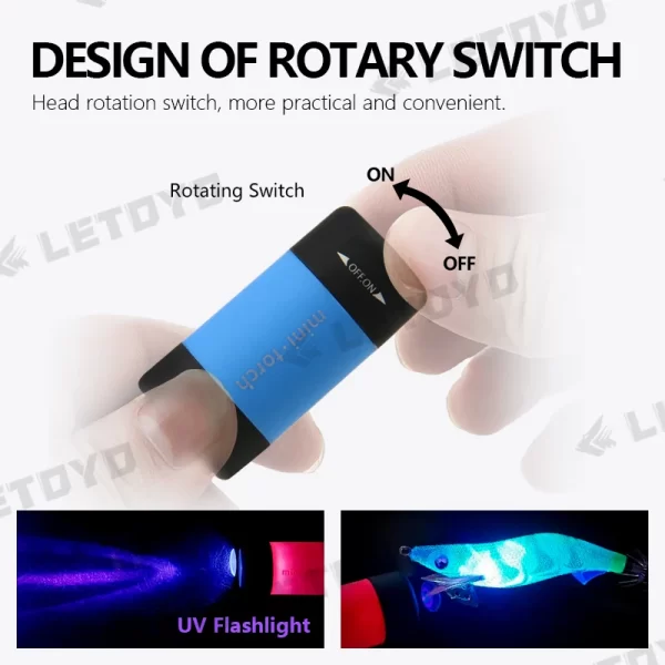 Lanterna UV LED LETOYO Recarrregável à Prova de Água para Amostras e Jerks - Image 3