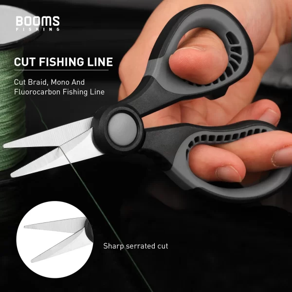 Tesoura Booms Fishing S06 com Lâmina em Aço Inoxidável e Cabo Antiderrapante - Image 3