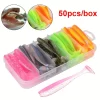 Conjunto de Amostras Softbait Cauda Paddle 50 Unidades em PVC