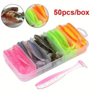 Conjunto de Amostras Softbait Cauda Paddle 50 Unidades em PVC