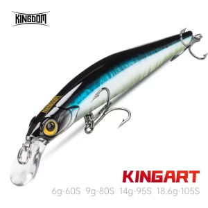 Amostra Jerkbait Minnow de Afundamento Lento Kingdom Kingart 6g–18.6g
