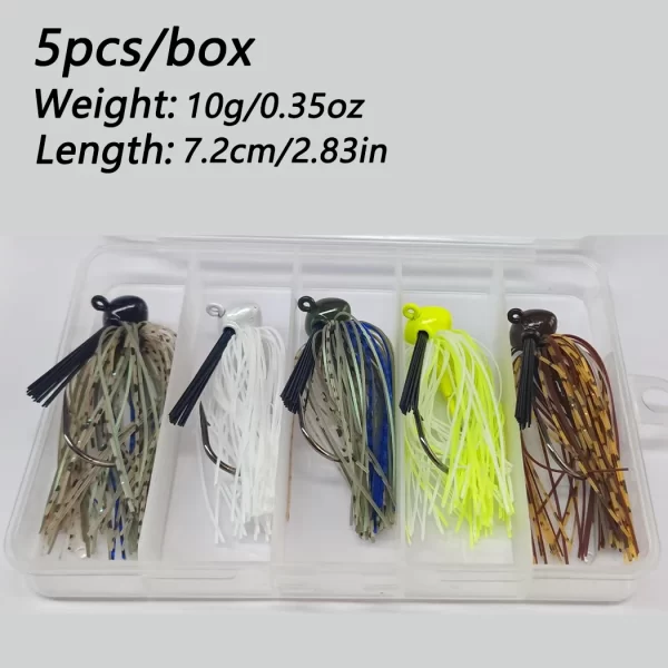 Conjunto 5 Jigs com Cabeça Football e Saia de Silicone 7g a 21g - Image 8