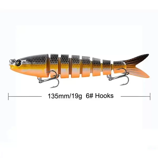 Conjunto de Amostras Articuladas Swimbait 8 Segmentos 135mm 19g (3 Unidades) - Image 2