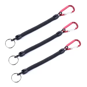 Conjunto de Cordões Retráteis para Pesca com Mosquetão TPU 22cm (3 Unidades)