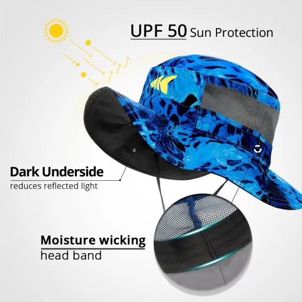Chapéu de Pesca KastKing com Proteção Solar SPF 50, Respirável, com Aba Larga - Image 4