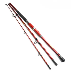 Cana Carbono Slow Jigging 3 Secções Max Power 30kg para Pesca Embarcada