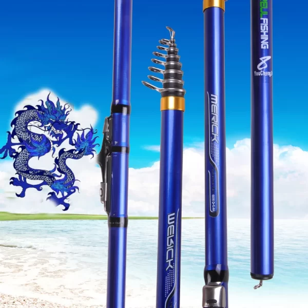 Cana Telescópica de Carbono 3.6M a 6.3M Ação M para Pesca de Costa e Barragem - Image 5