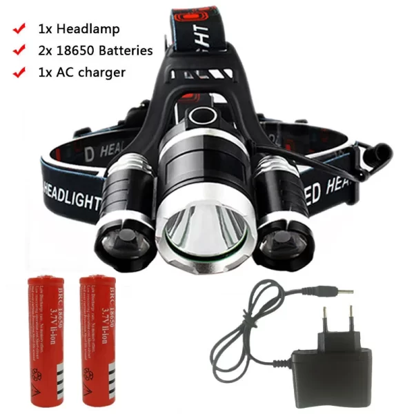 Lanterna Frontal LED Recarregável Zoom 13000LM Litwod com Bateria, Carregador e Caixa - Image 8