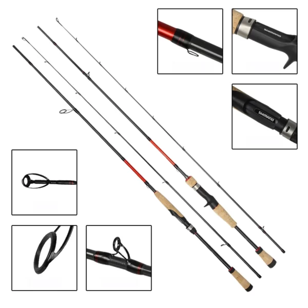 Cana SHIMANO Majestic Spinning/Casting em Carbono 1.93m–2.29m - Image 2