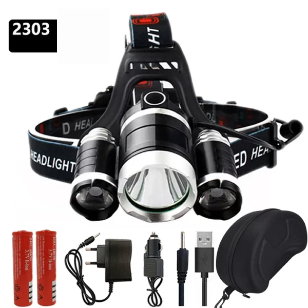 Lanterna Frontal LED Recarregável Zoom 13000LM Litwod com Bateria, Carregador e Caixa - Image 12