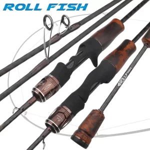 Cana Ultraligeira ROLLFISH Dengfeng 1.38m a 1.8m Ação Rápida, 1-9g Carbono