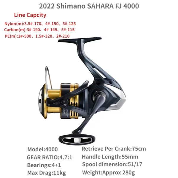 Carreto SHIMANO Sahara FJ Spinning 2022 com HAGANE Gear e SilentDrive - Image 13