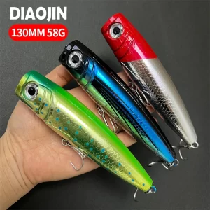 Amostra Flutuante DIAOJIN Big Popper Oscilante 58g 13cm, Anzóis Triplo