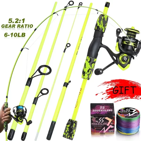 Conjunto Sougayilang Cana Spinning 1.7m + Carreto 1000/2000 com Linha - Image 7