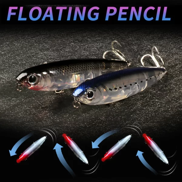 Amostra Flutuante Pencil Topwater 10cm 17.5g com Ação Walk-the-Dog - Image 3