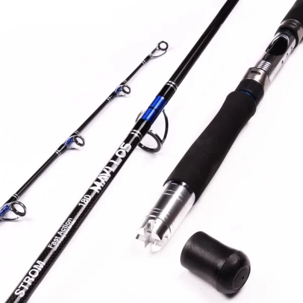 Cana Jigging Mavllos Storm Tuna 1.8m–2.1m, Ação Rápida, 3 Secções, 70–250g, 30–50lb, Carbono 24T, para Pesca Embarcada - Image 7