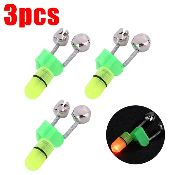 Alarme de Toque com Guizos Duplos e Luz LED para Cana de Pesca - Image 8