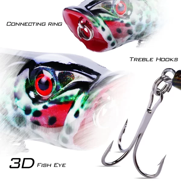 Amostra Flutuante Sougayilang Popper Oscilante 12,7g 94mm - Image 4