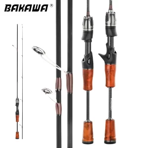 Cana BAKAWA Ultraligeira 1.39m–1.80m em Carbono, 2 Secções, Spinning e Casting